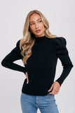 Wanted Puff Sleeve Mock Neck Sweater