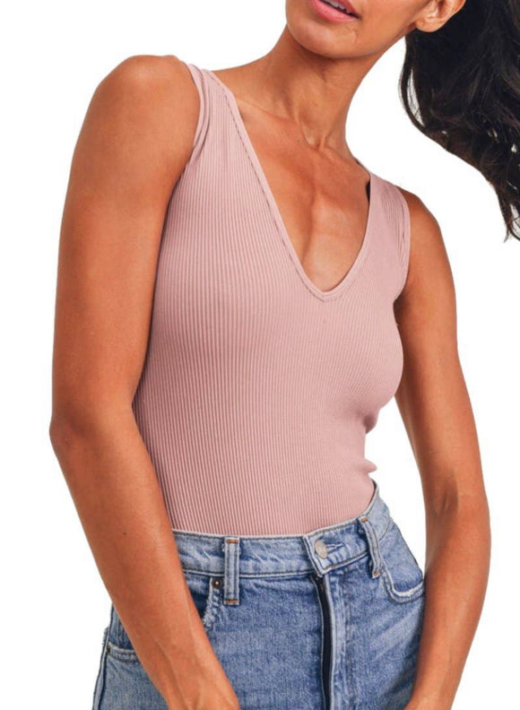 Ready For It Ribbed Seamless Scoop Neck Bodysuit