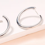 Curved Metal Open Hoop Earrings