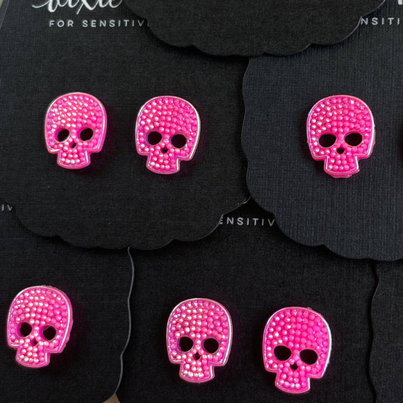 Studded Skulls in Bubblegum Shimmer