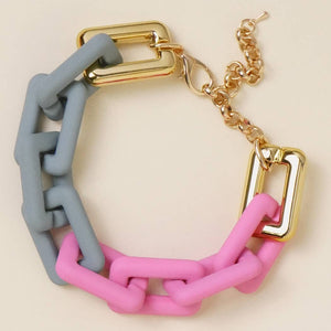 Two Toned Silicone Chain Bracelet