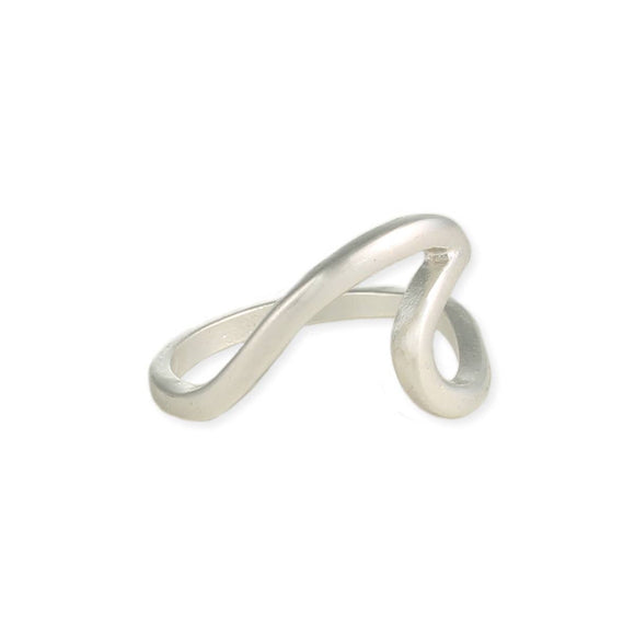 Hang Ten Simple Silver Wave Ring