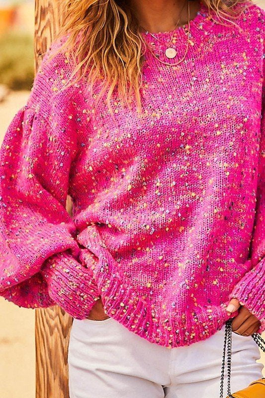 Confetti Bubble Sleeve Sweater