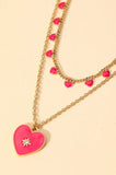 Layered Chain Heart Pendant Necklace